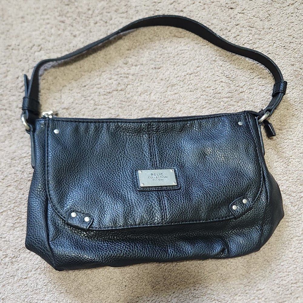 Relic shoulder bag zip top purse black